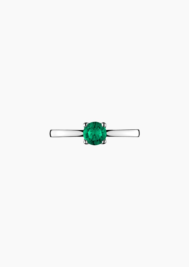 Desir solitaire in gold and emerald / Lepage