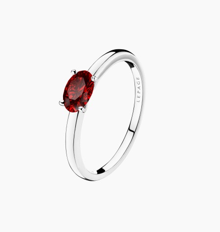 Solitaire Emotion en or et rubis taille ovale / Lepage