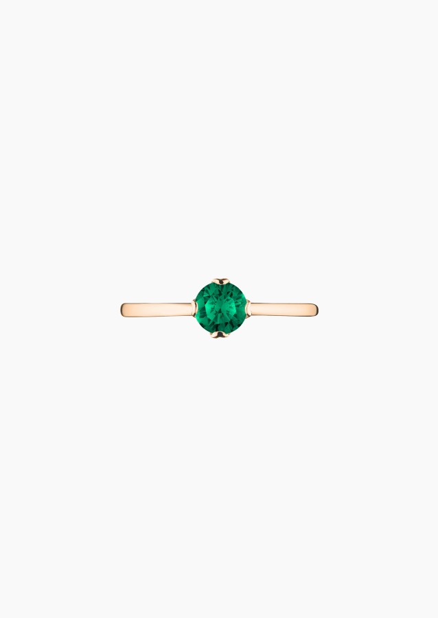 Idylle solitaire in gold and emerald / Lepage