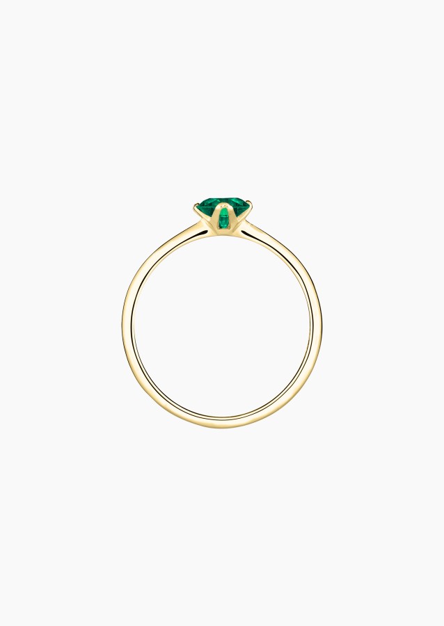 Idylle solitaire in gold and emerald / Lepage
