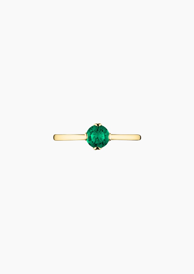 Idylle solitaire in gold and emerald / Lepage
