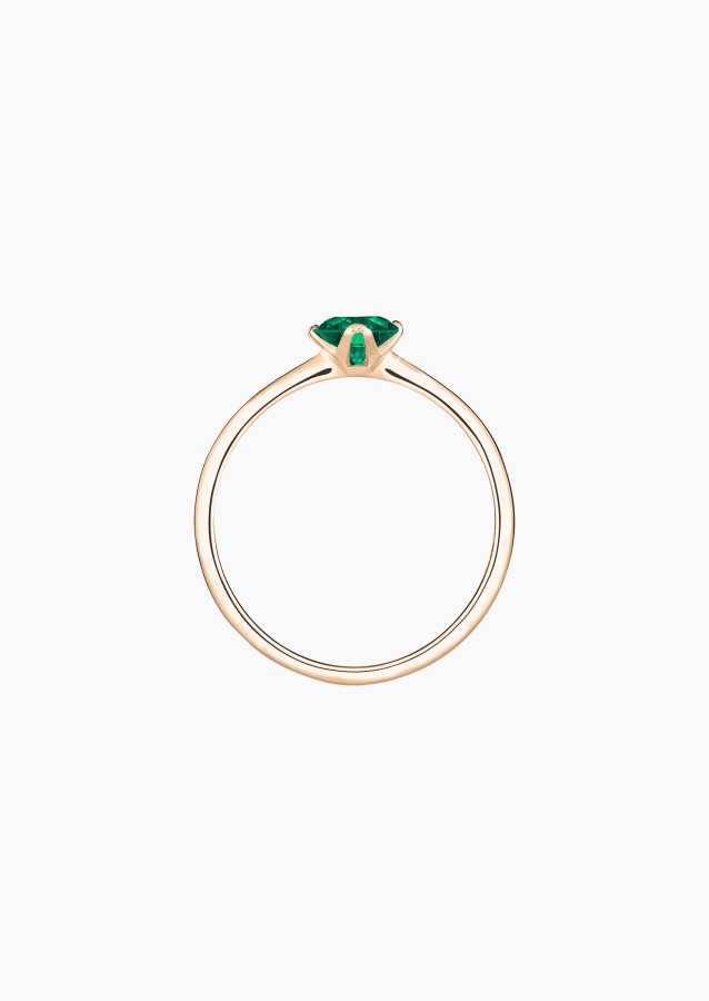 Idylle solitaire in gold and emerald / Lepage