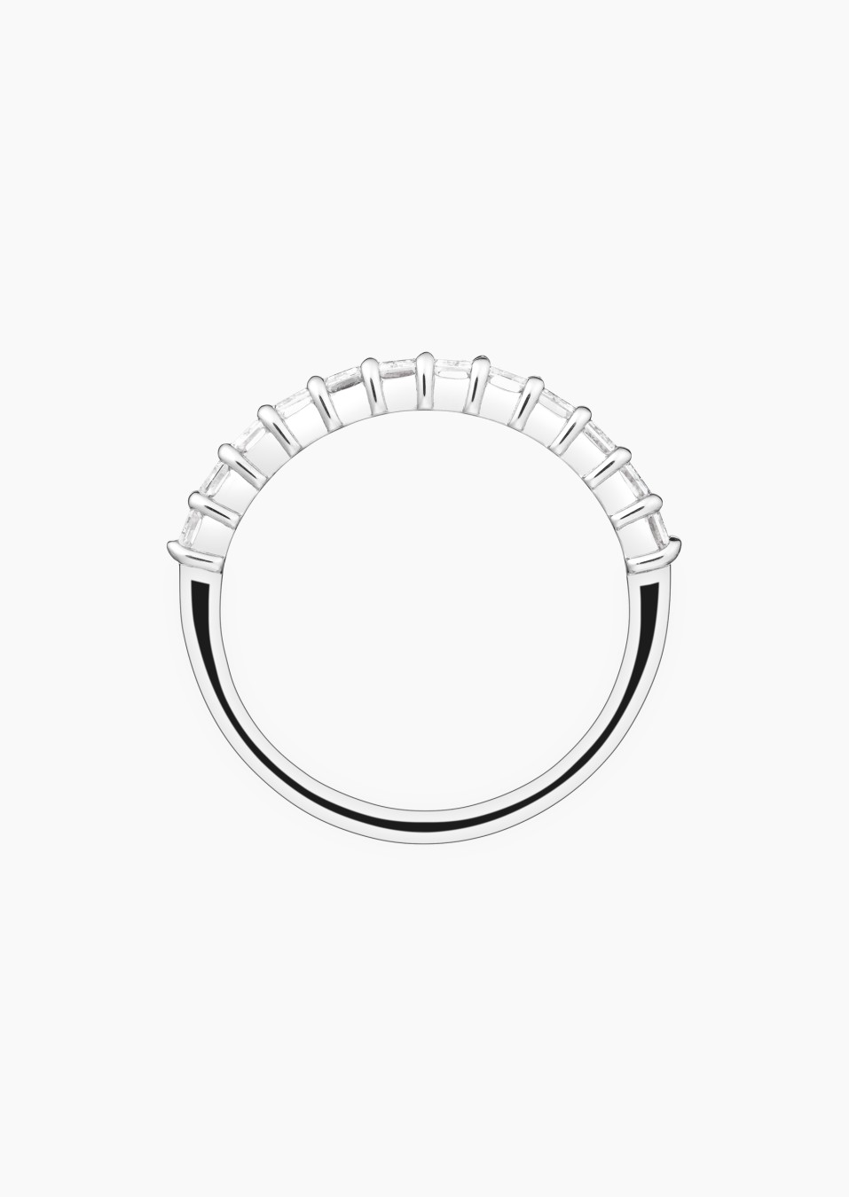 Audacieuse wedding ring in gold with emerald-cut diamonds / Lepage