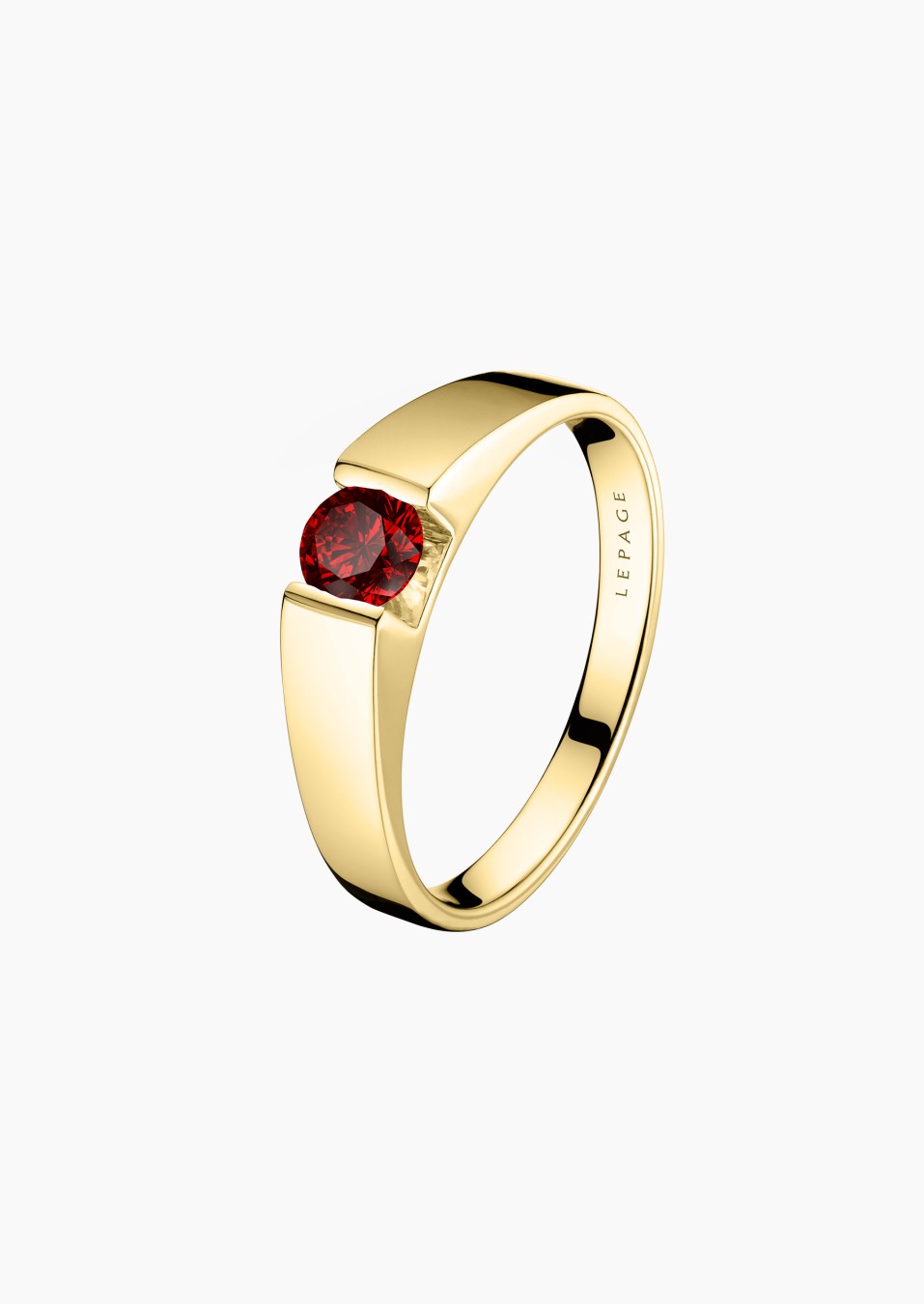 Audacieuse solitaire in gold and ruby / Lepage