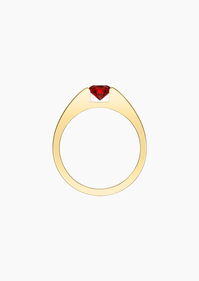 Audacieuse solitaire in gold and ruby / Lepage