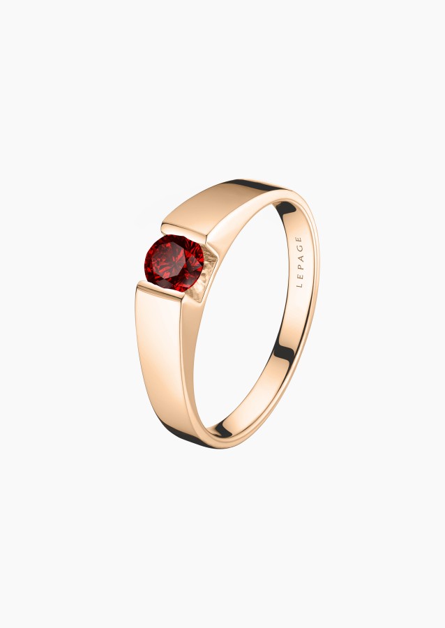Audacieuse solitaire in gold and ruby / Lepage
