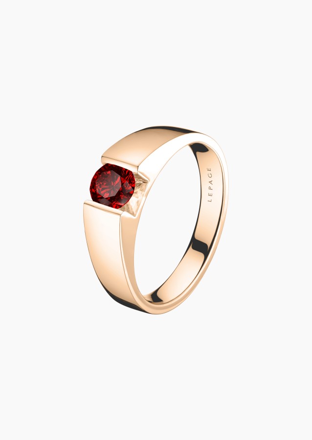 Audacieuse solitaire in gold and ruby / Lepage