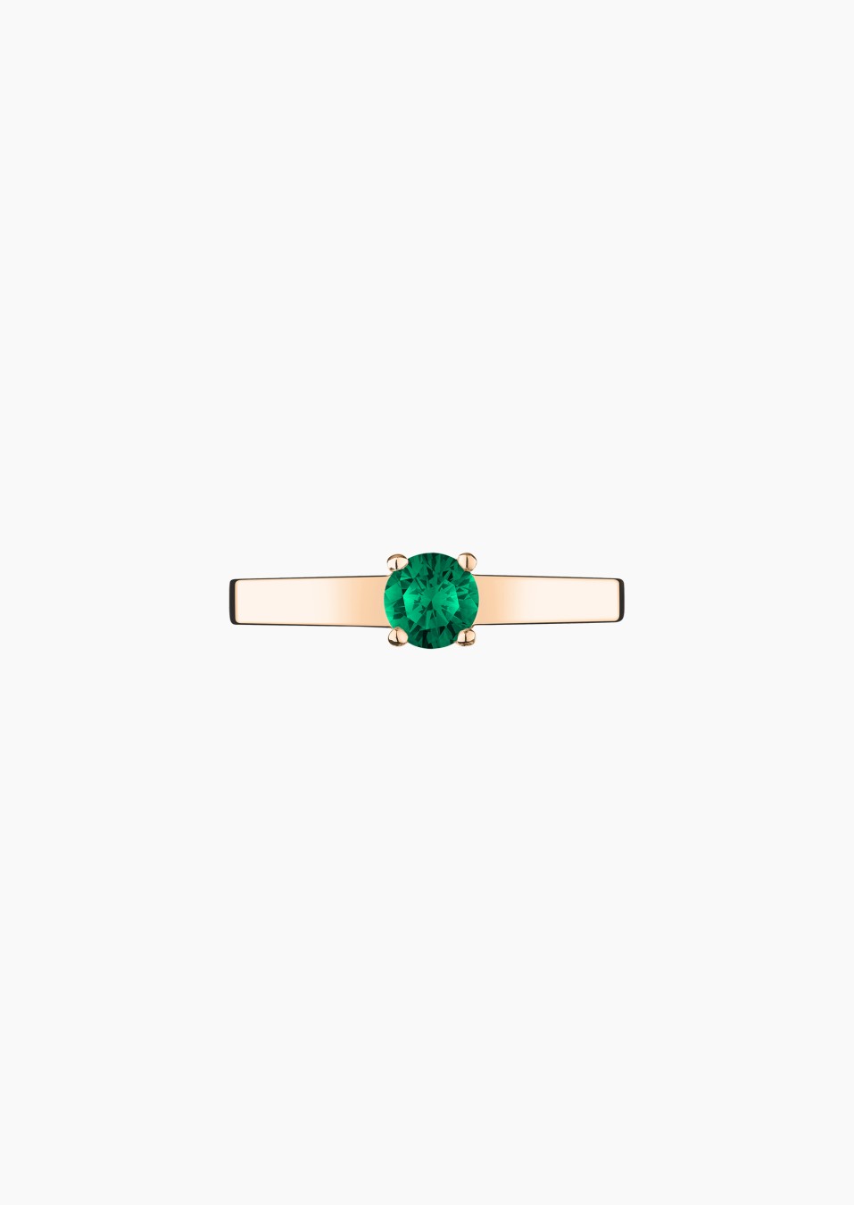 Jackie solitaire in gold and emerald / Lepage