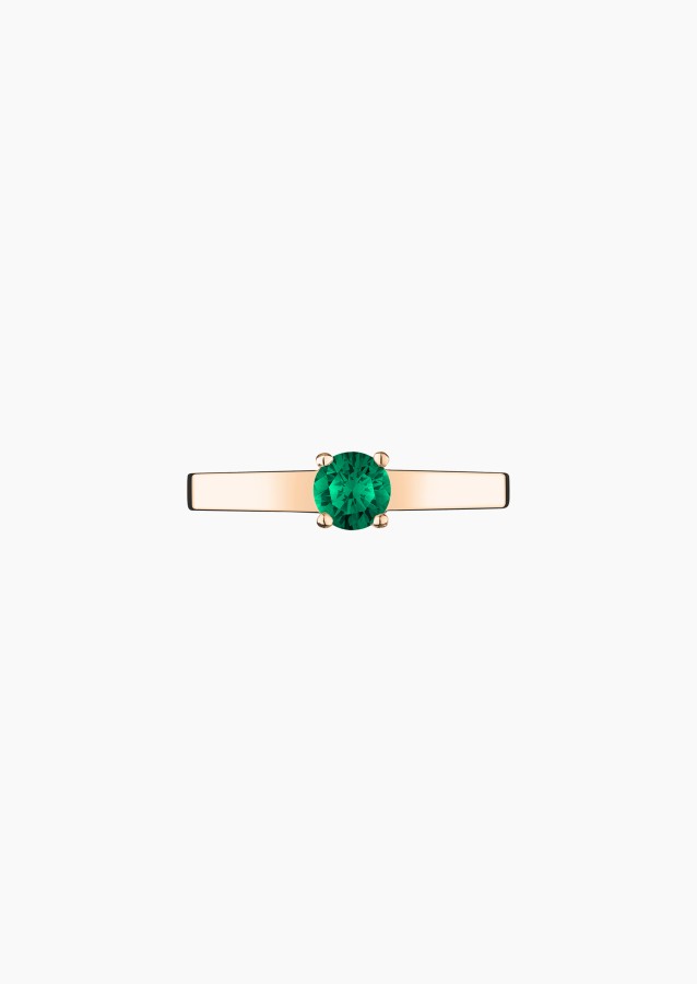 Jackie solitaire in gold and emerald / Lepage