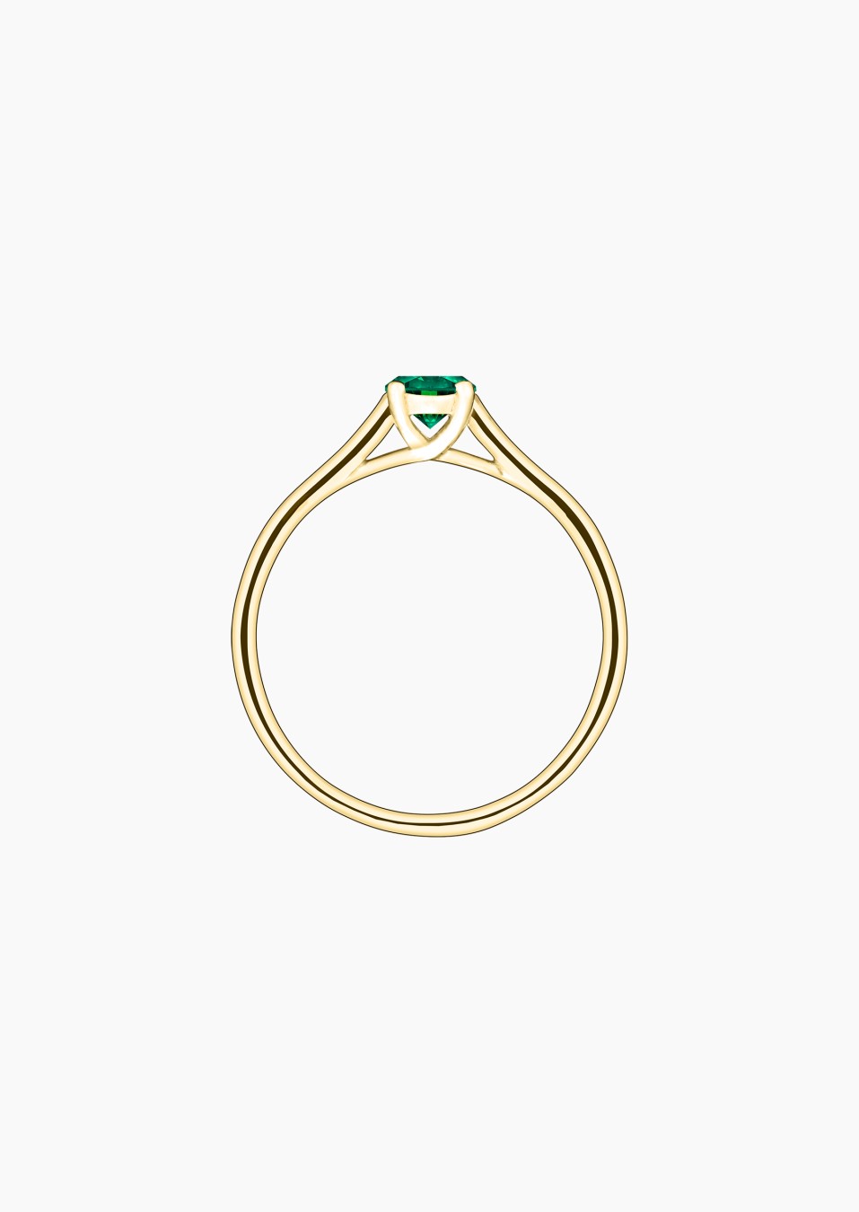 Jackie solitaire in gold and emerald / Lepage