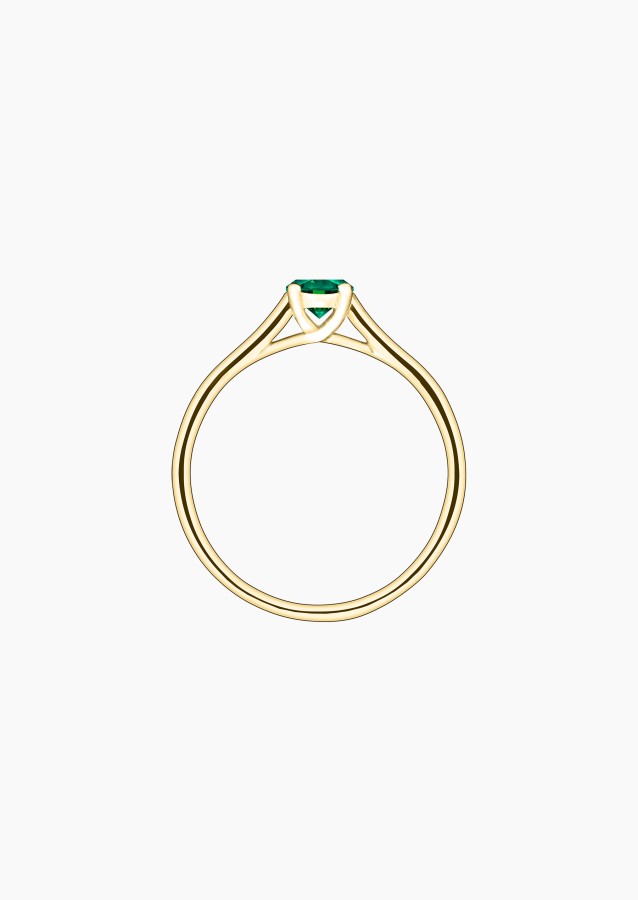 Jackie solitaire in gold and emerald / Lepage