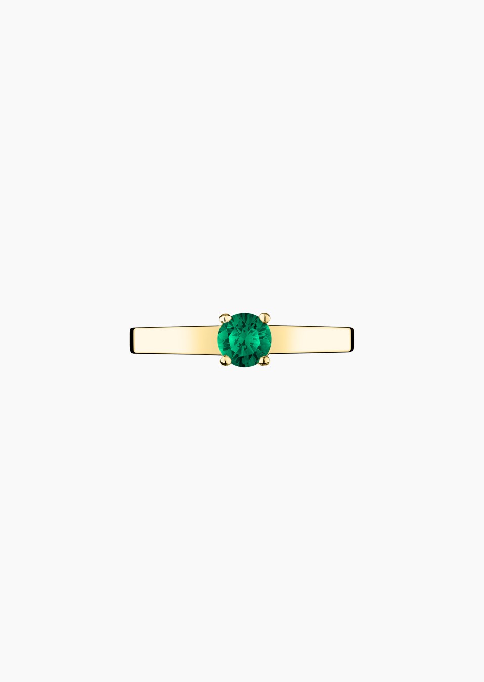 Jackie solitaire in gold and emerald / Lepage
