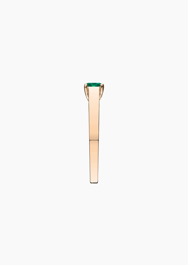 Jackie solitaire in gold and emerald / Lepage