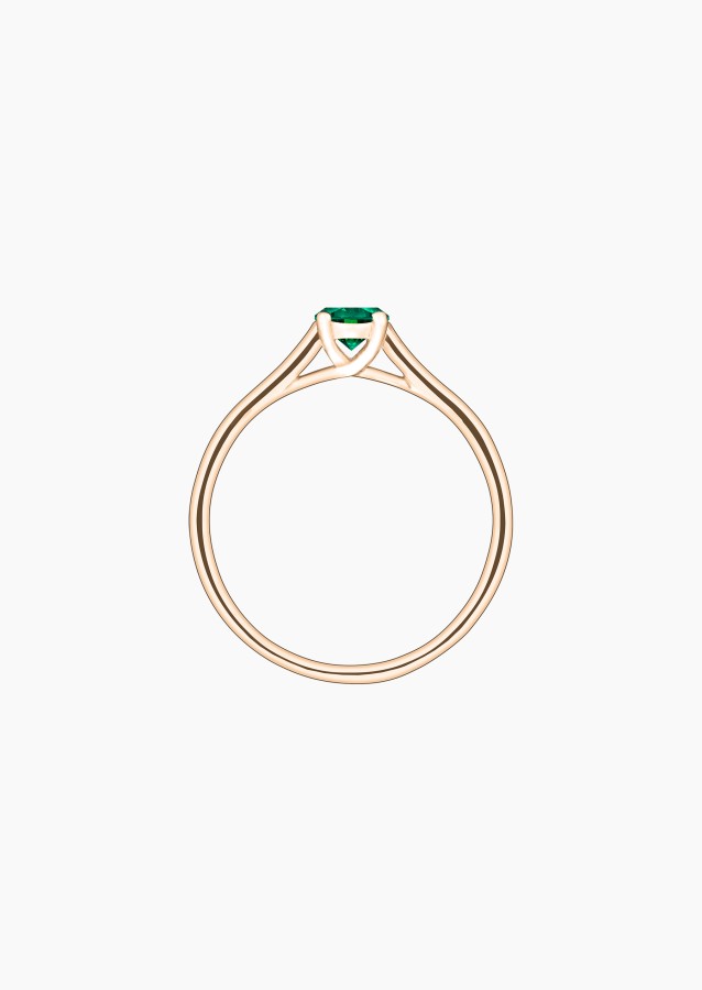Jackie solitaire in gold and emerald / Lepage