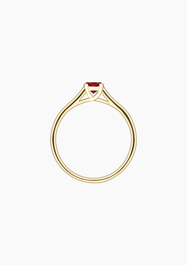 Jackie solitaire in gold and ruby / Lepage