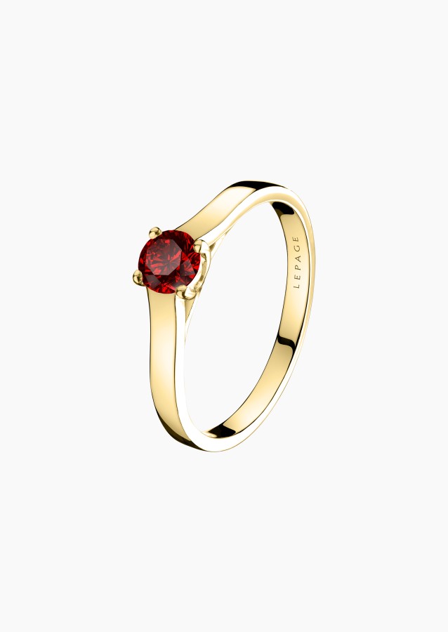 Jackie solitaire in gold and ruby / Lepage