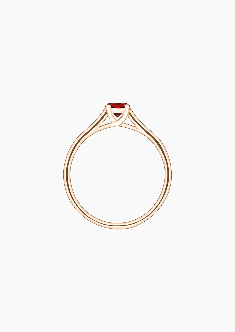 Jackie solitaire in gold and ruby / Lepage