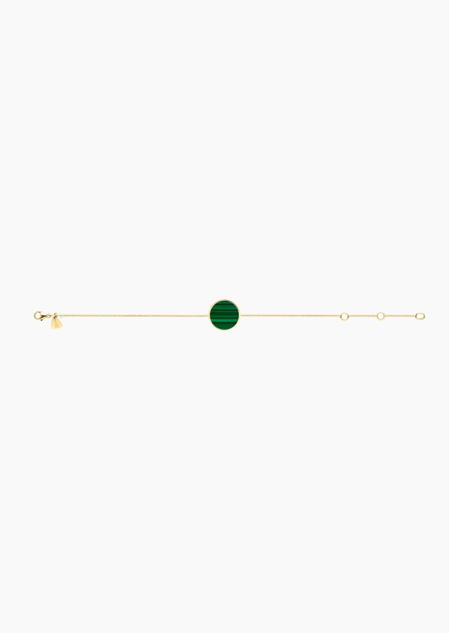 Bracelet Colette Lune - Malachite - Or Jaune