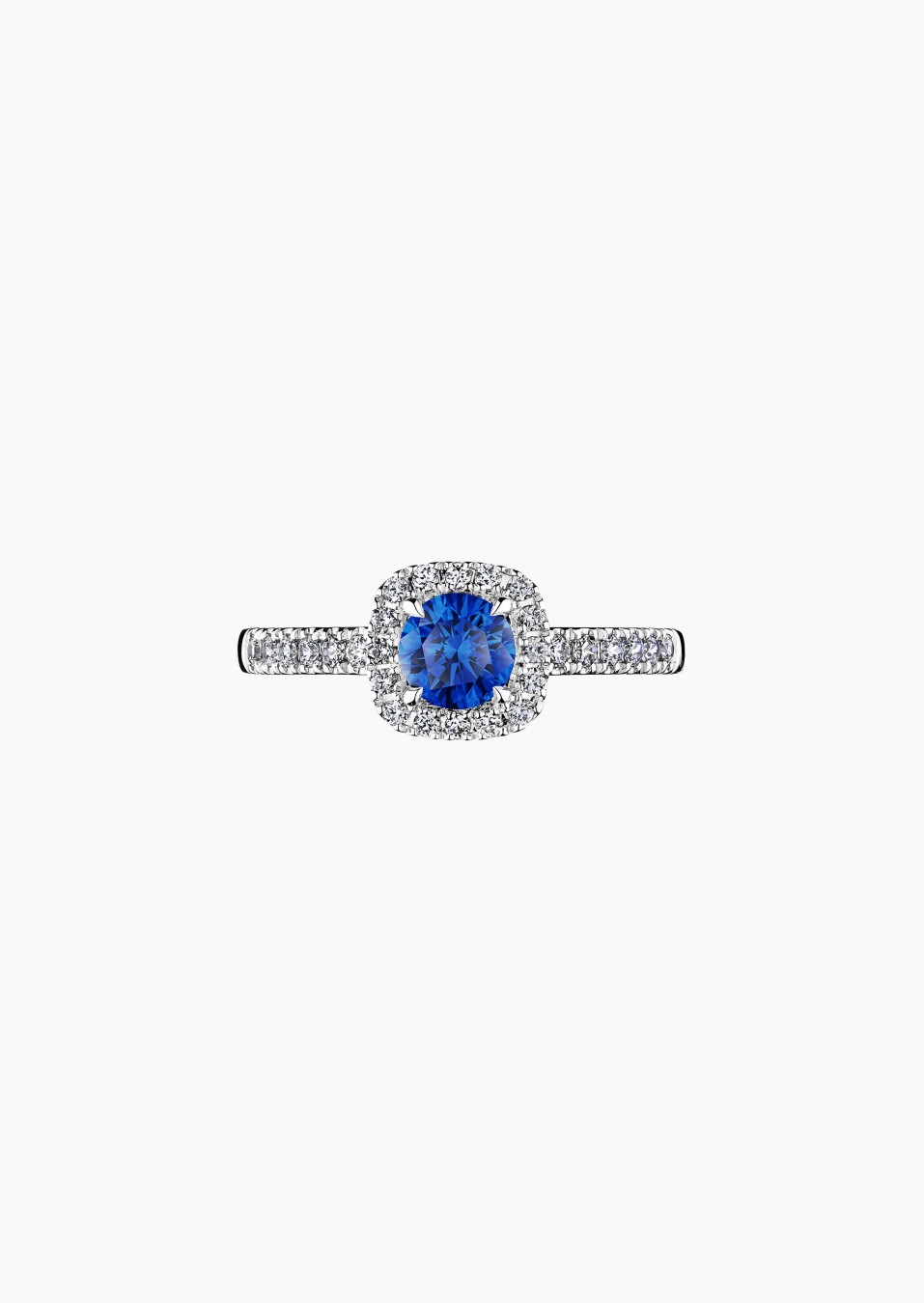 Solitaire Madame Rose en or, saphir et diamants / Lepage