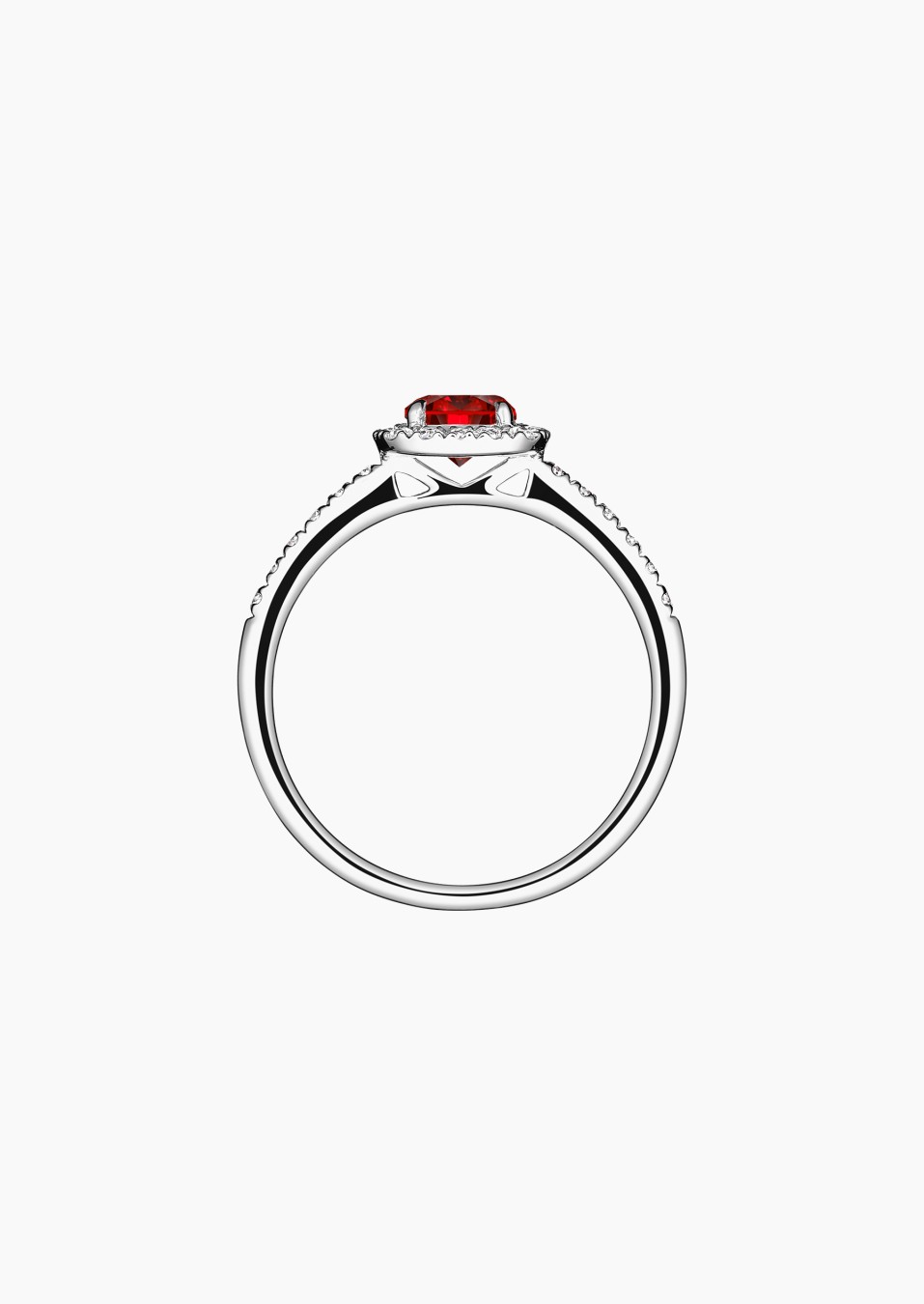 Solitaire Madame Rose en or, rubis et diamants / Lepage