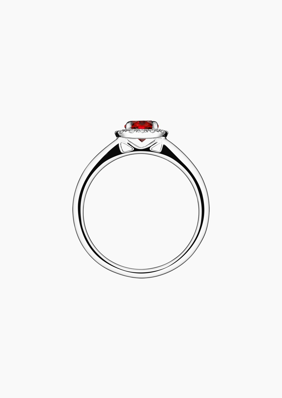 Jolie-Rose solitaire in gold, ruby and diamonds / Lepage