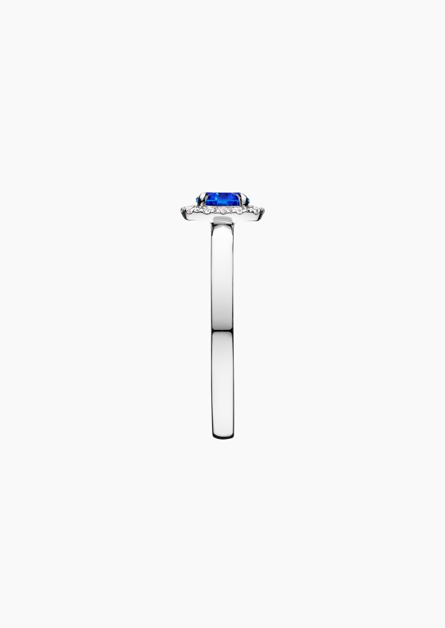 Jolie-Rose solitaire in gold, sapphire and diamonds / Lepage