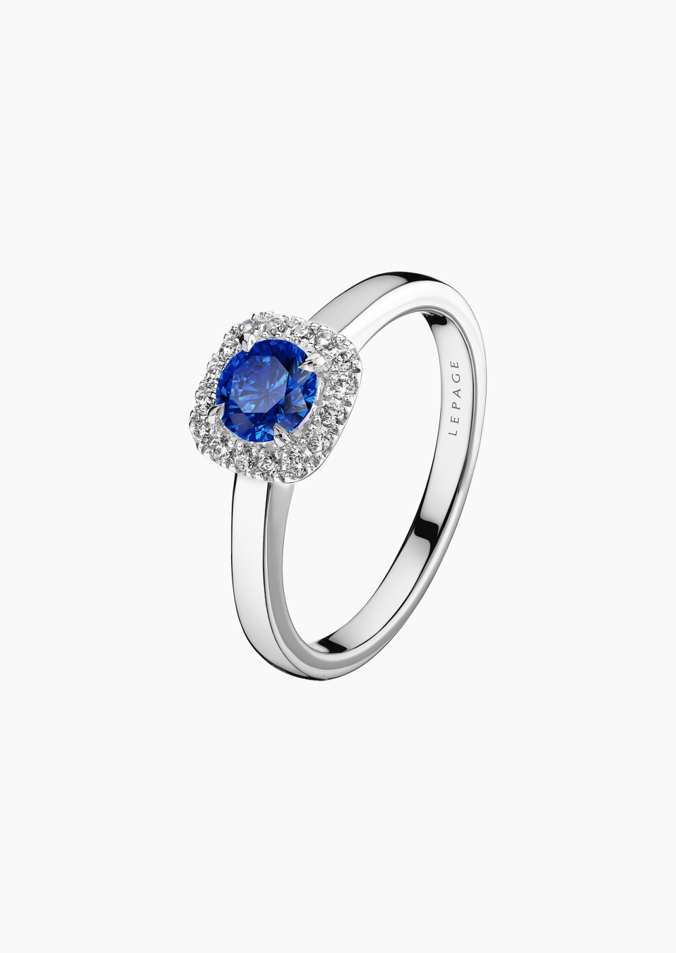 Jolie-Rose solitaire in gold, sapphire and diamonds / Lepage