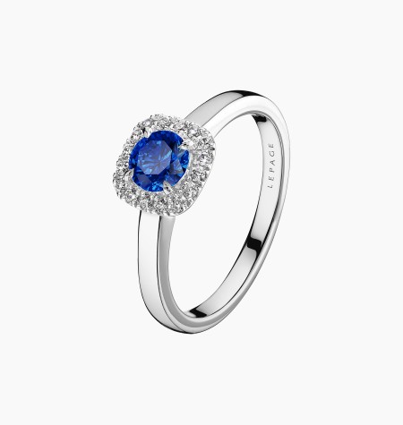 Solitaire Jolie-Rose en or, saphir et diamants / Lepage