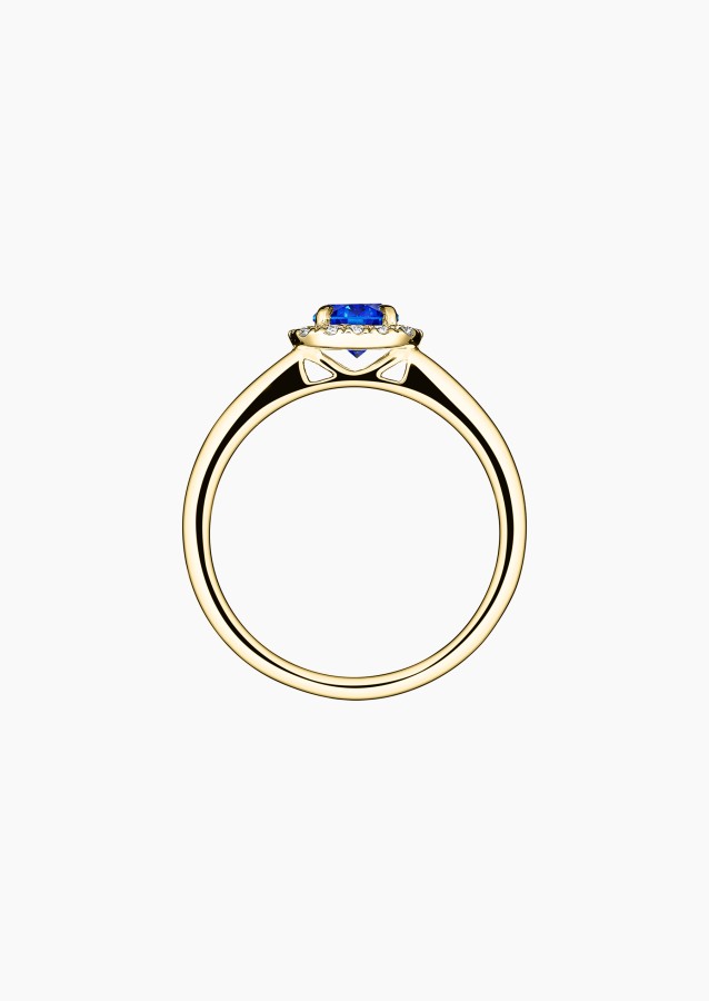 Solitaire Jolie-Rose en or, saphir et diamants / Lepage