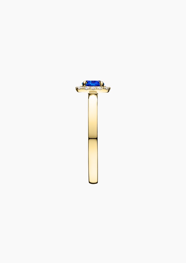 Jolie-Rose solitaire in gold, sapphire and diamonds / Lepage
