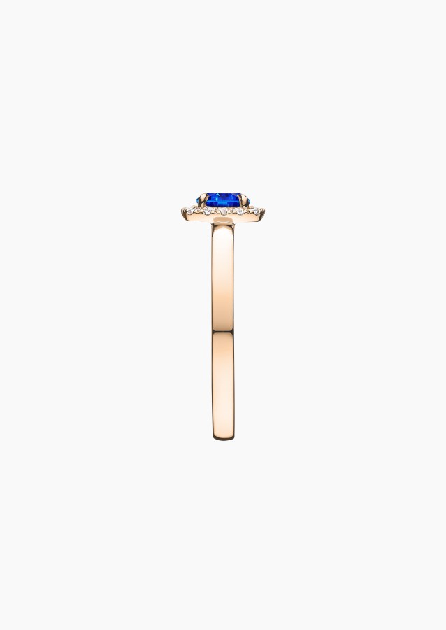 Jolie-Rose solitaire in gold, sapphire and diamonds / Lepage