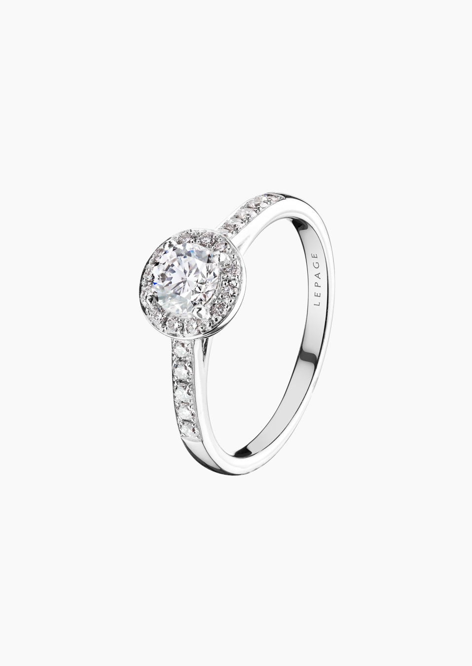 Coquette solitaire in gold and diamonds / Lepage