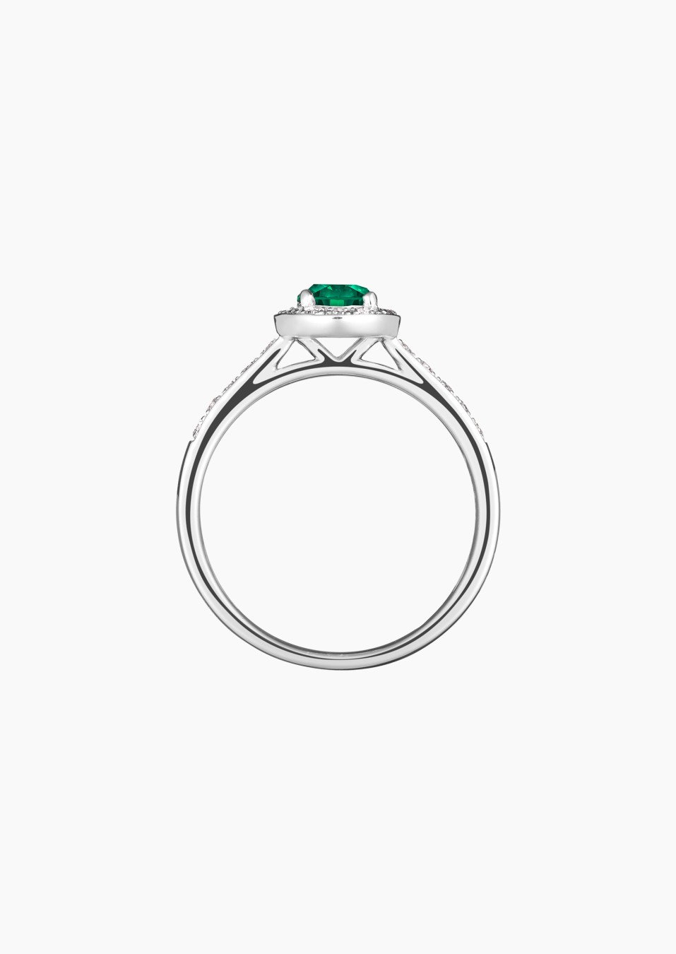 Solitaire Coquette en or, émeraude et diamants / Lepage Solitaire Coquette en or, émeraude et diamants / Lepage
