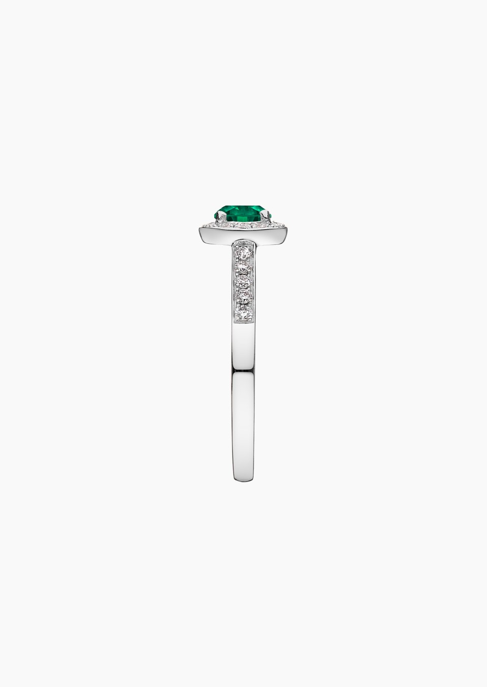 Coquette solitaire in gold, emerald and diamonds / Lepage Coquette solitaire in gold, emerald and diamonds / Lepage