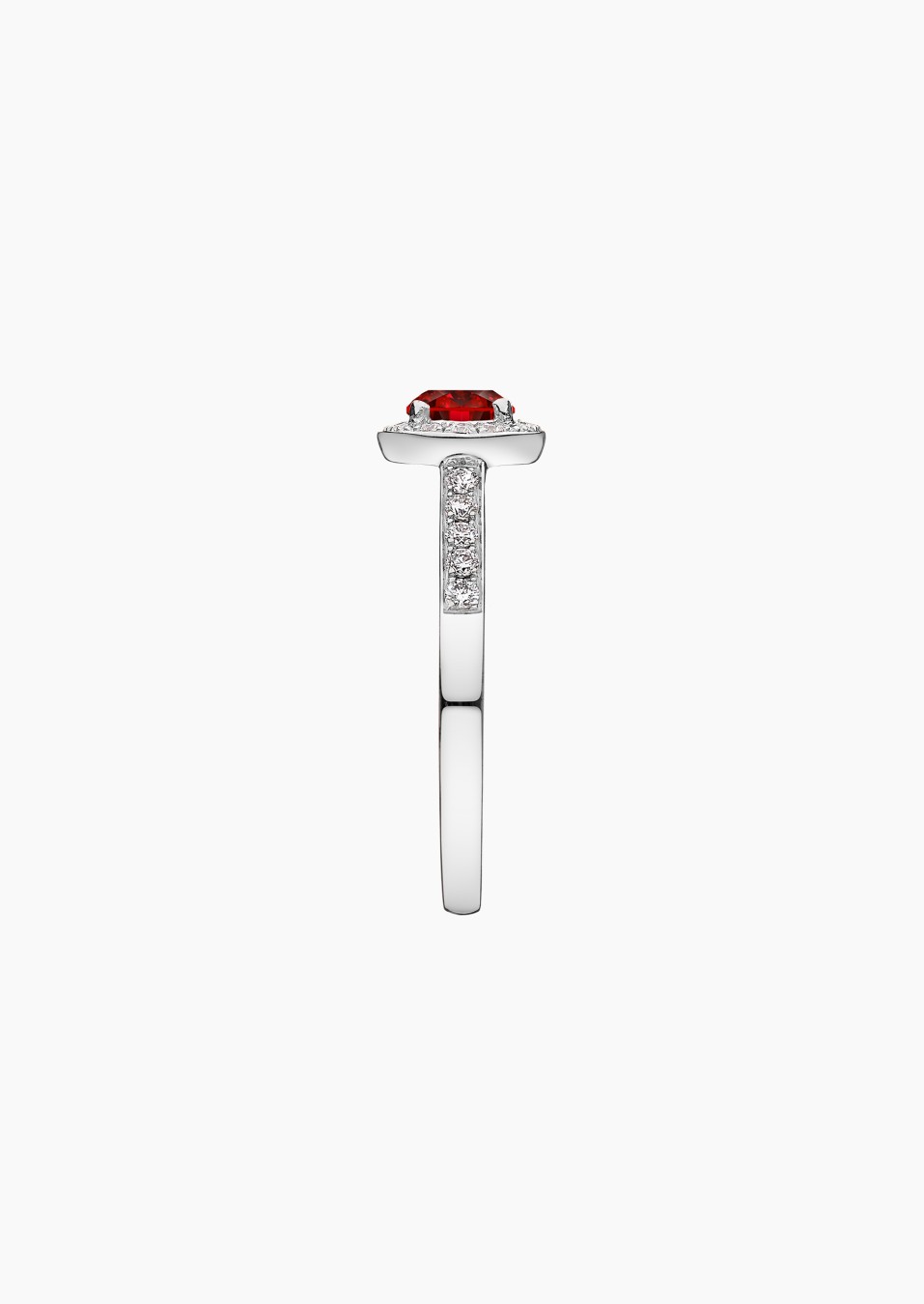 Solitaire Coquette en or blanc rubis et diamants / Lepage Solitaire Coquette en or blanc rubis et diamants / Lepage