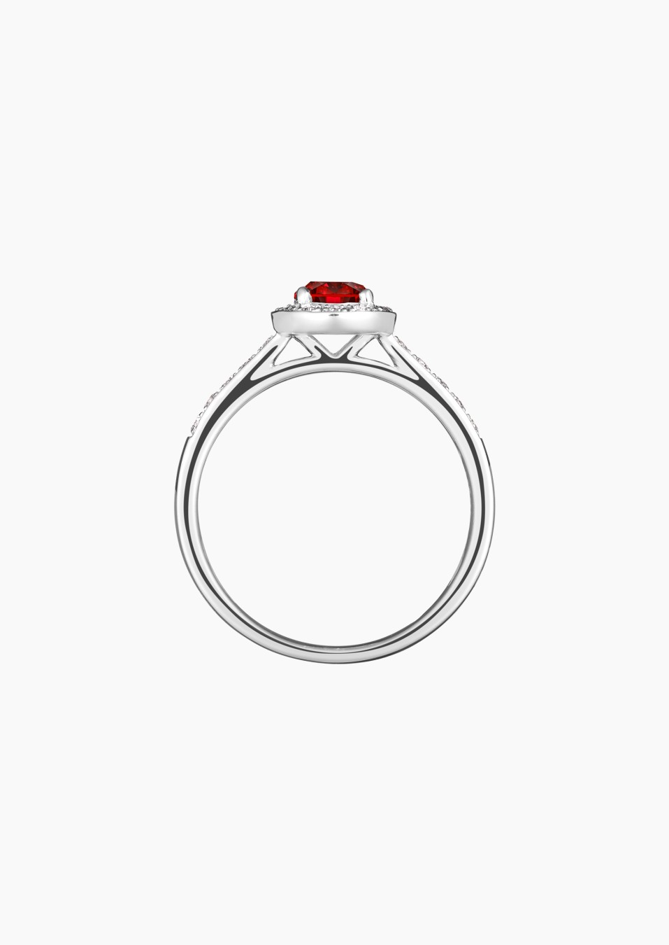 Solitaire Coquette en or blanc rubis et diamants / Lepage Solitaire Coquette en or blanc rubis et diamants / Lepage