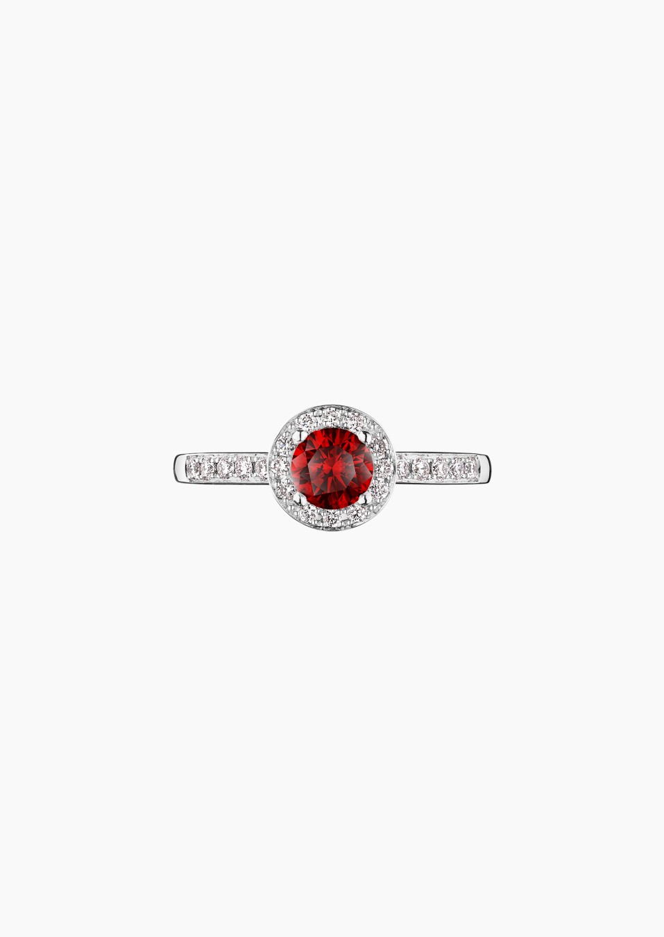 Solitaire Coquette en or blanc rubis et diamants / Lepage Solitaire Coquette en or blanc rubis et diamants / Lepage