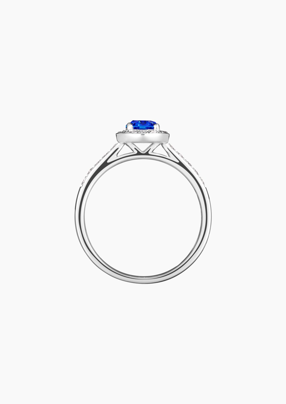 Solitaire Coquette en or blanc saphir et diamants / Lepage Solitaire Coquette en or blanc saphir et diamants / Lepage