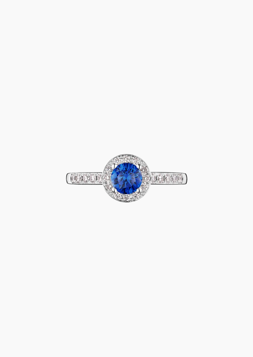 Solitaire Coquette en or blanc saphir et diamants / Lepage Solitaire Coquette en or blanc saphir et diamants / Lepage