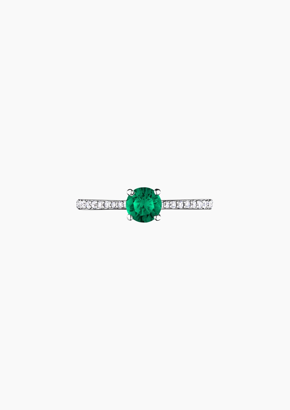 Demoiselle solitaire in gold, emerald and diamonds / Lepage Demoiselle solitaire in gold, emerald and diamonds / Lepage