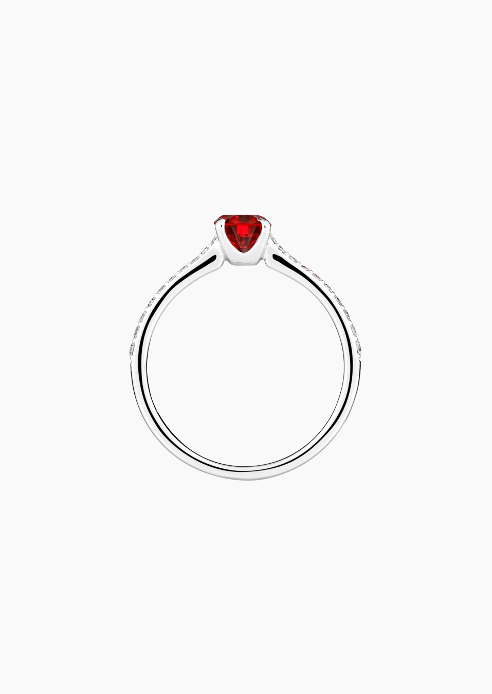 Demoiselle solitaire in gold, ruby and diamonds / Lepage Demoiselle solitaire in gold, ruby and diamonds / Lepage