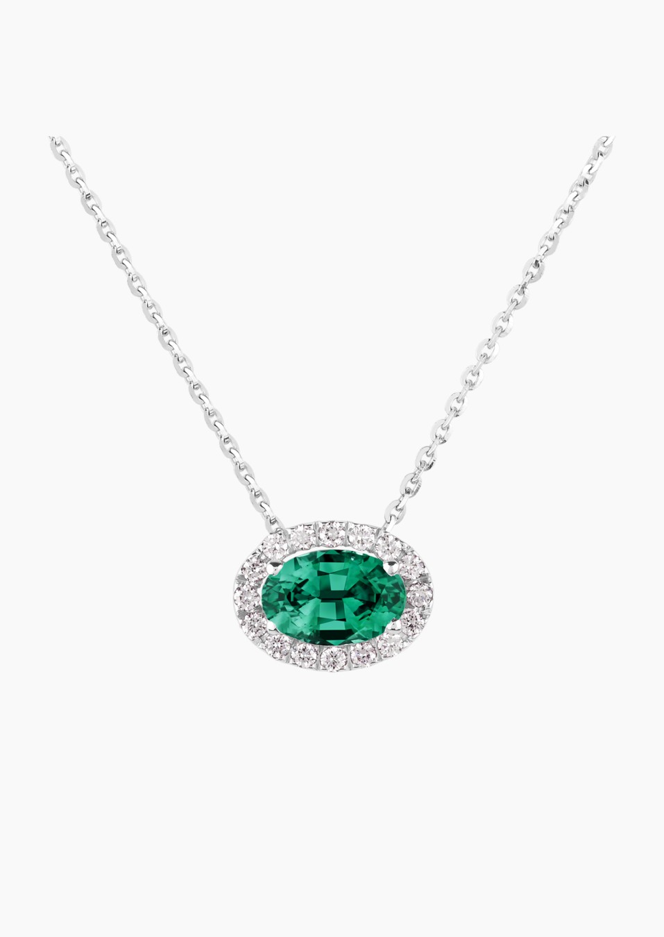 Eleanor necklace in gold, emerald and diamonds / Lepage