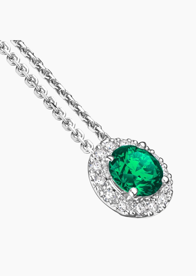 Coquette necklace in gold, emerald and diamonds / Lepage