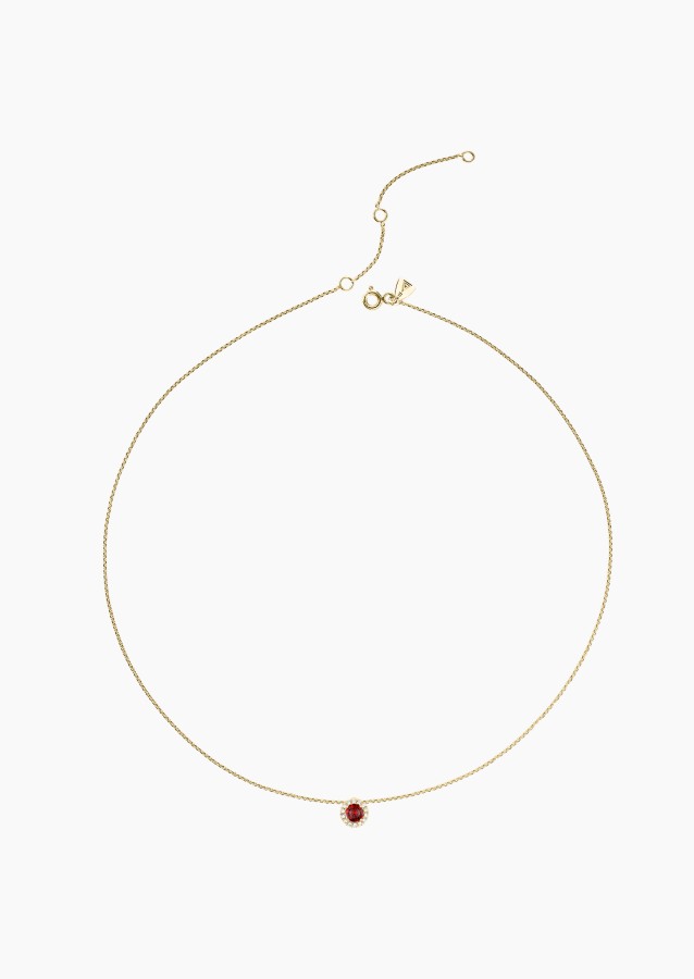 Coquette necklace in gold, ruby and diamonds / Lepage