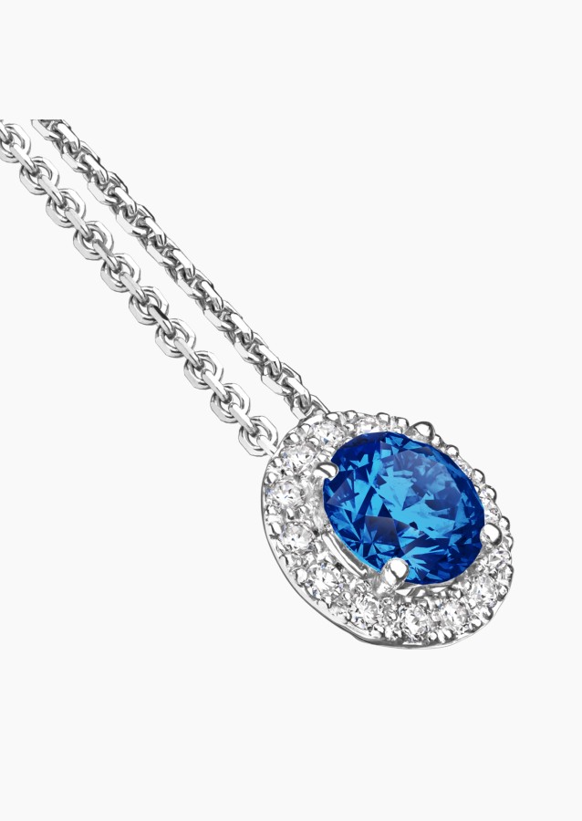 Coquette necklace in gold, sapphire and diamonds / Lepage
