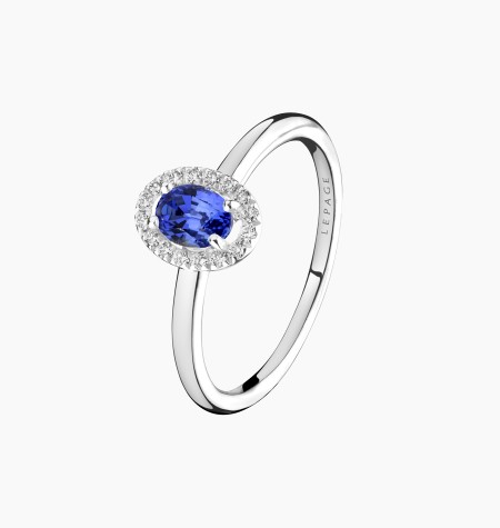 Antoinette ring in gold, sapphire and diamonds / Lepage