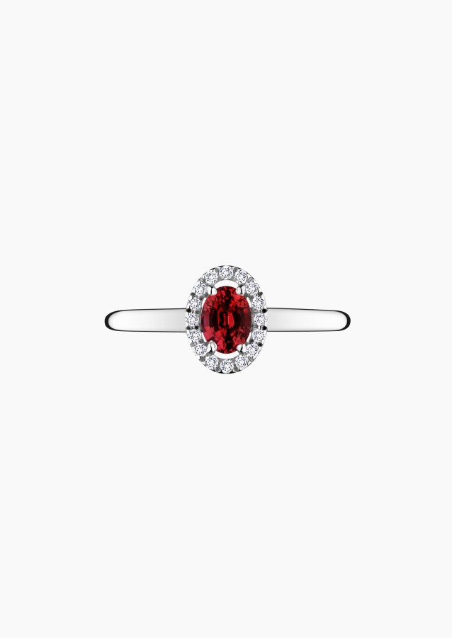 Antoinette ring in gold, ruby and diamonds / Lepage