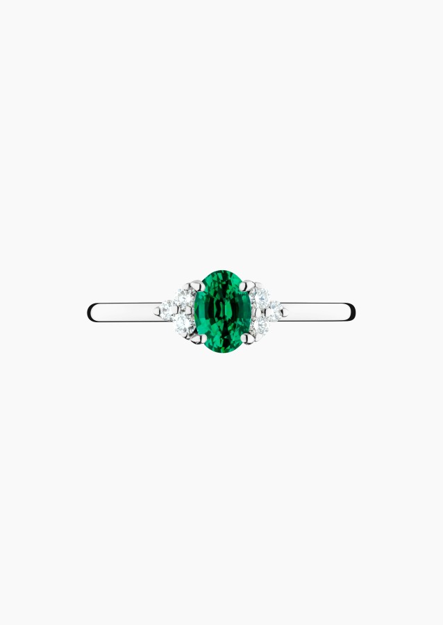 Madeleine ring in gold, emerald and diamonds / Lepage
