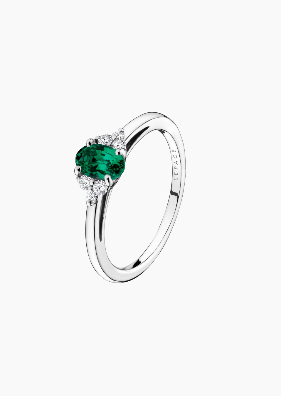 Madeleine ring in gold, emerald and diamonds / Lepage