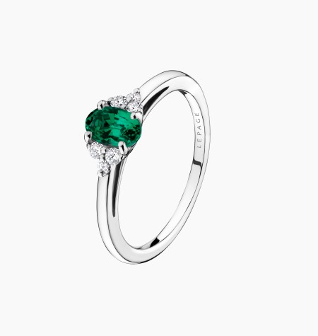 Madeleine ring in gold, emerald and diamonds / Lepage